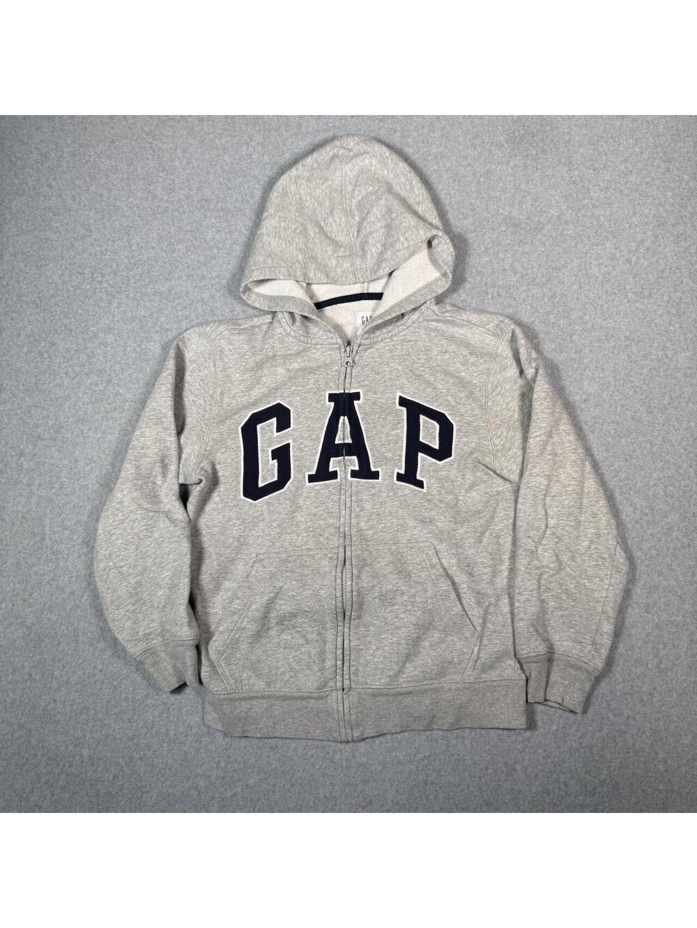 Gap Kids Spellout grey zip up hoodie